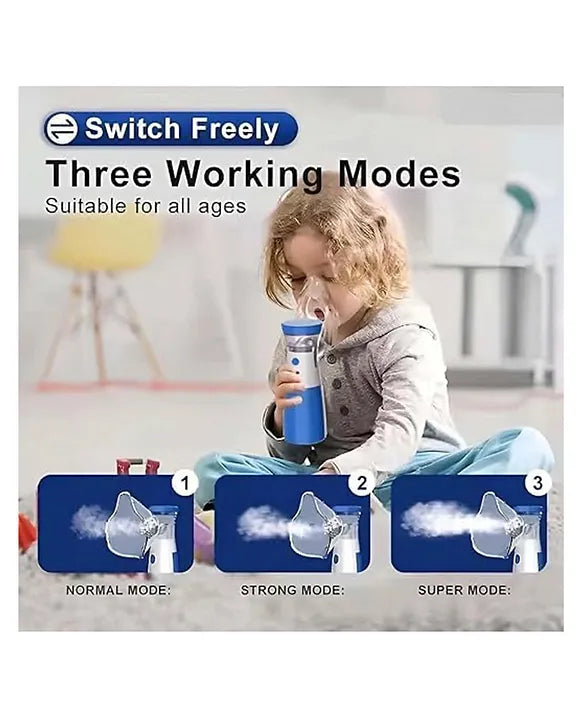 Portable Mesh Nebulizer, Silent and Compact Nebulizer Machine for Adult and Kids Effective for Cough, Asthma, Sinusitis, and Bronchitis, Steam Inhaler for Cold and Cough -Quick Relief and Daily Use